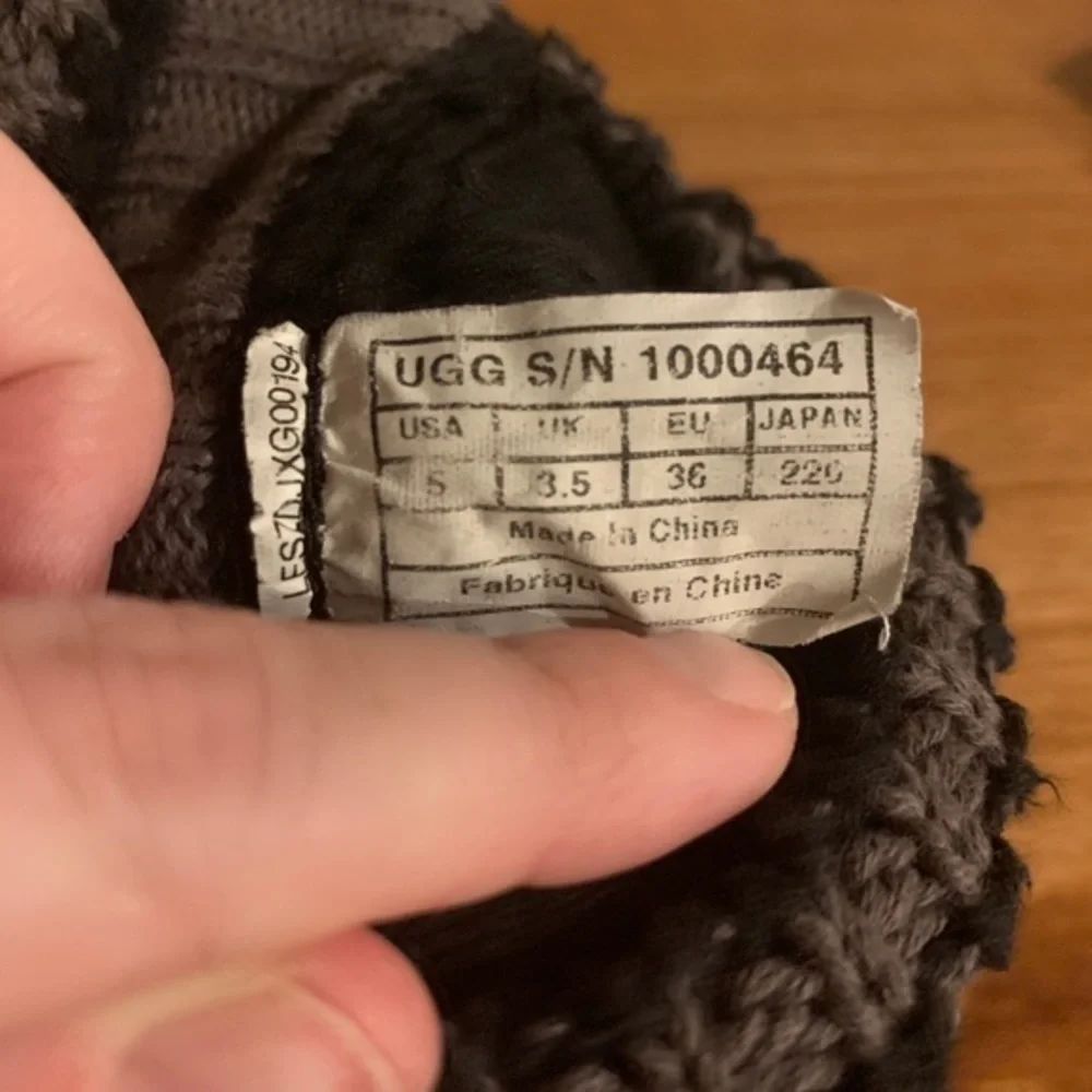 UGG Black Cable Slouch Boots Women’s 5